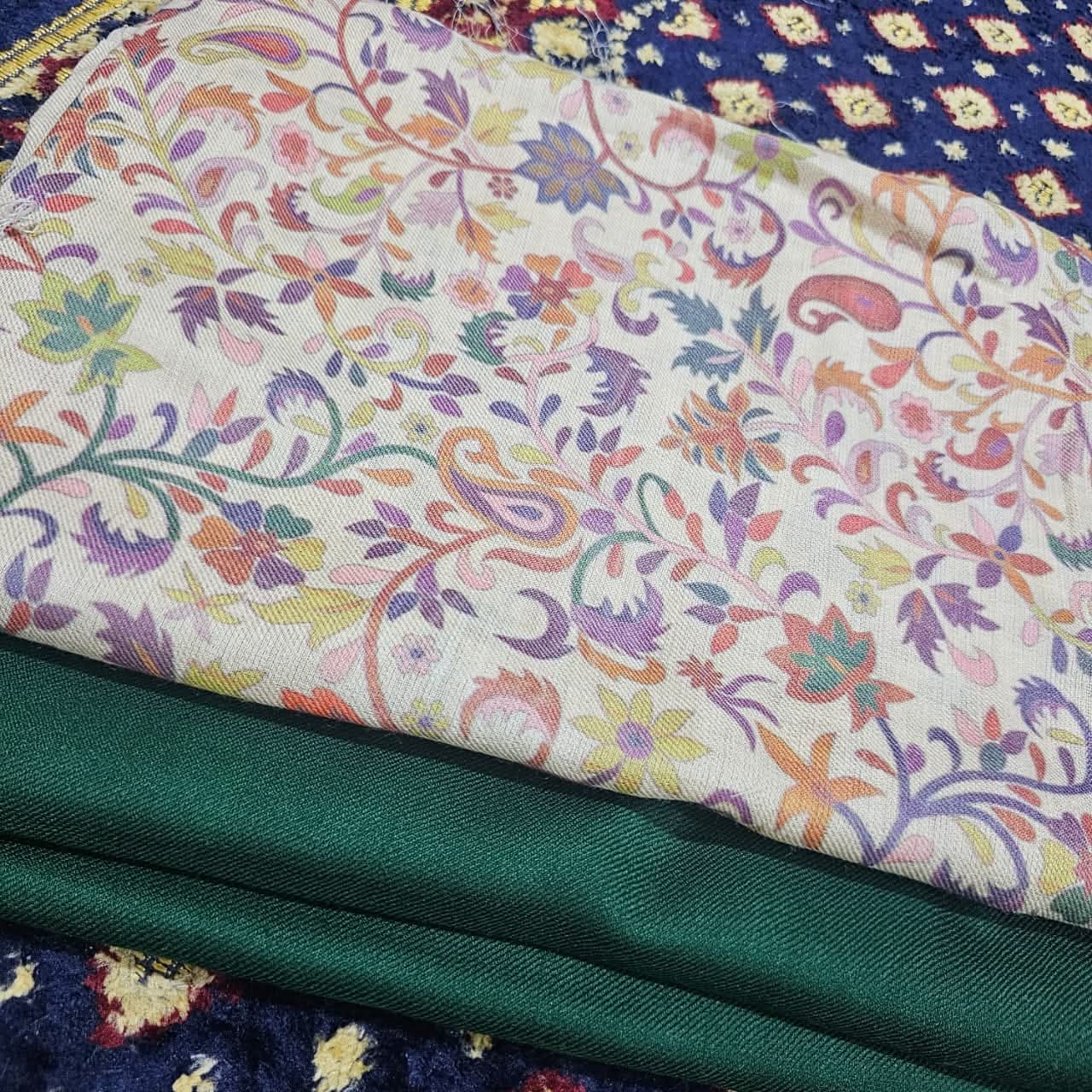Printed Kalamkar Unstitched 3pc