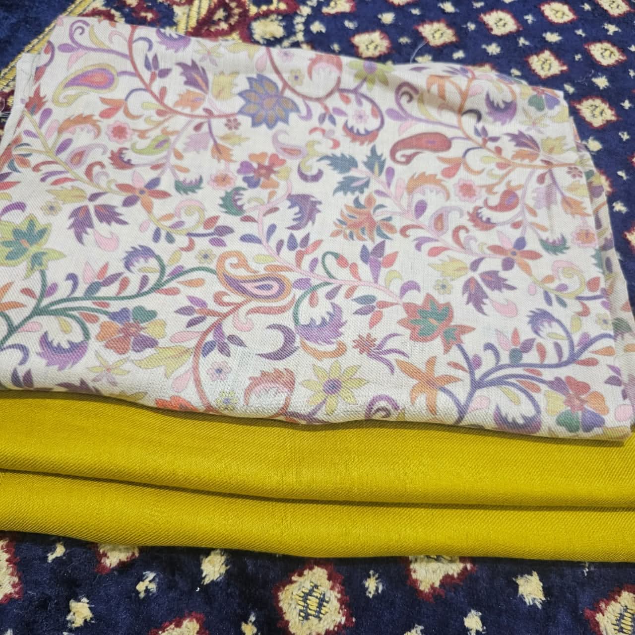 Printed Kalamkar Unstitched 3pc