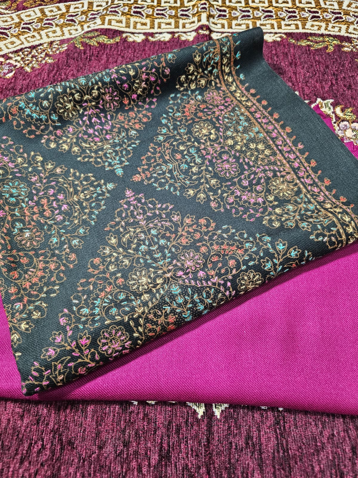 Pashmina 3pc Unstitched Kashmiri Suits