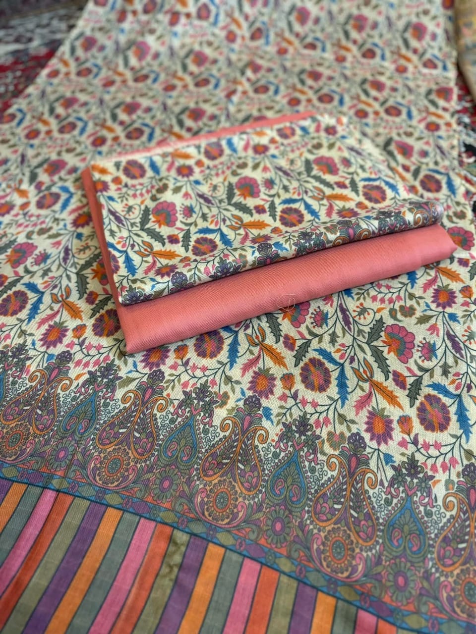 Printed Kalamkar Unstitched 3pc