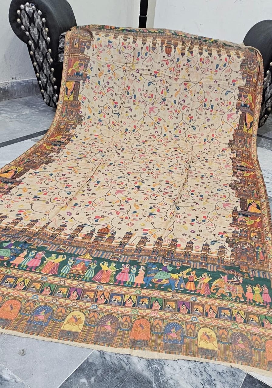 Printed kalamkar bigshawl