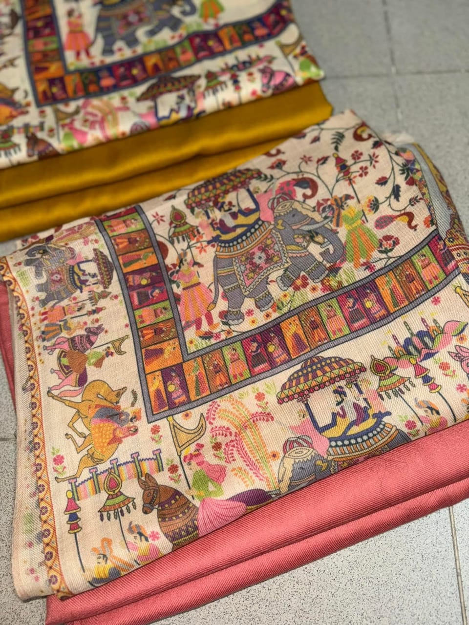 Printed Kalamkar Unstitched 3pc