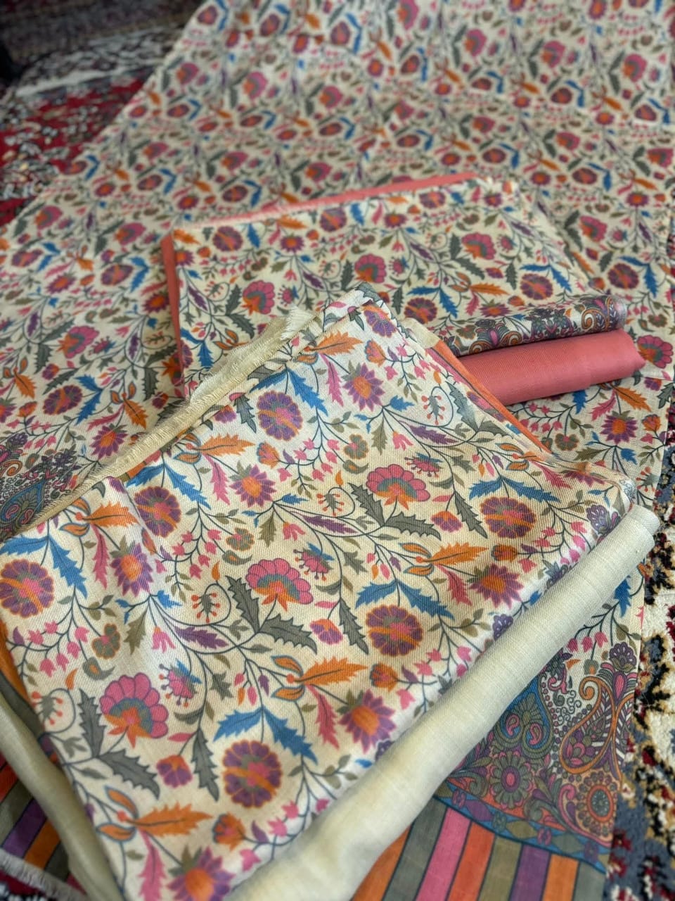 Printed Kalamkar Unstitched 3pc