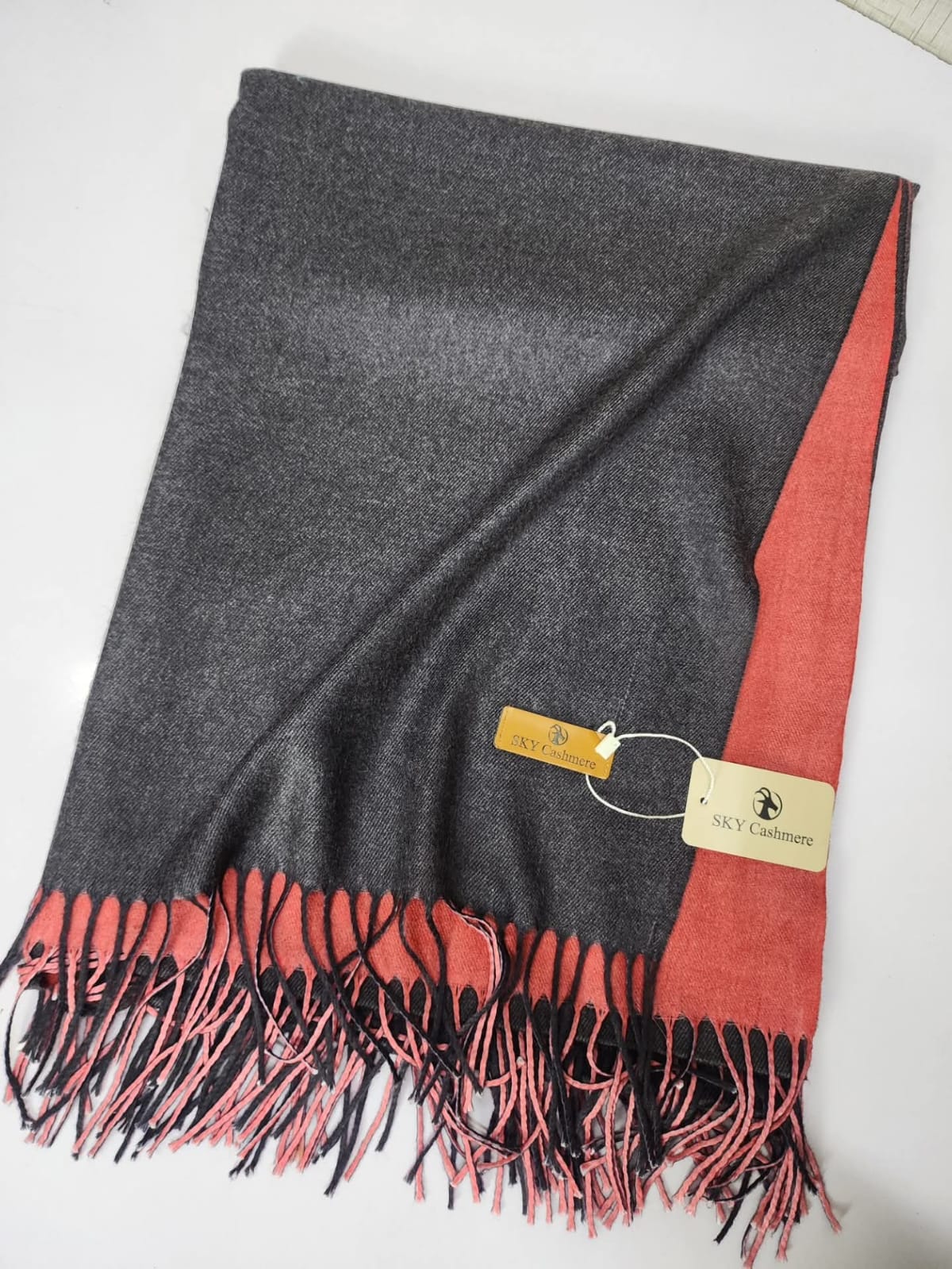 Double Tone Wool Big Shawl