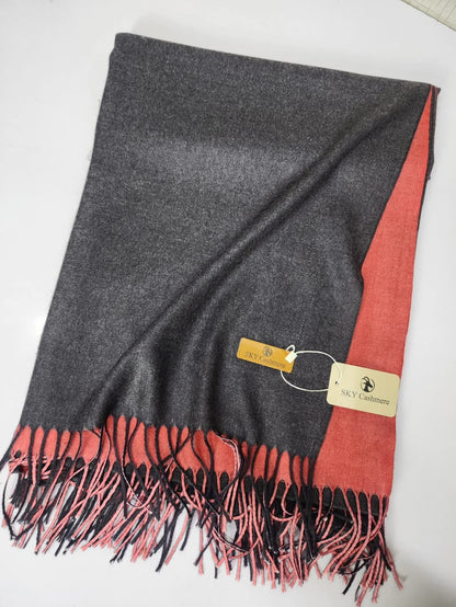 Double Tone Wool Big Shawl