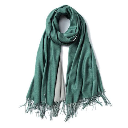 Double Tone Wool Big Shawl