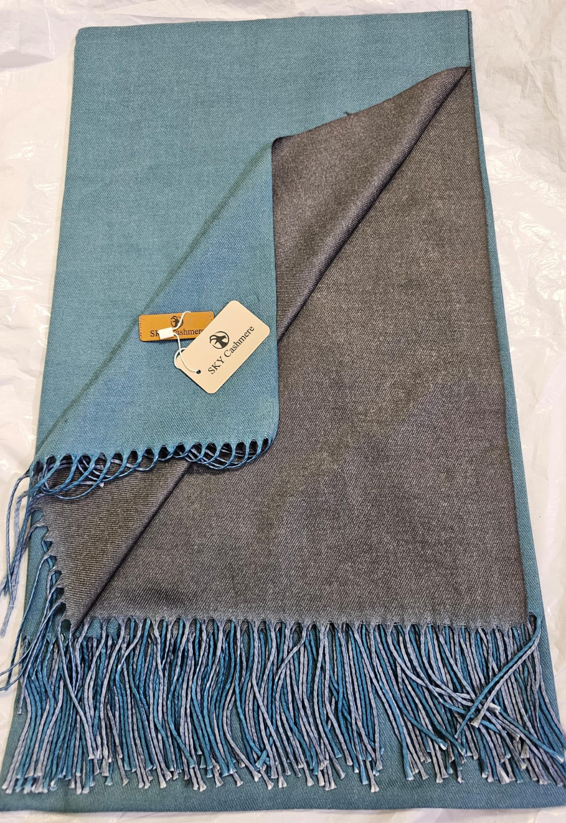 Double Tone Wool Big Shawl