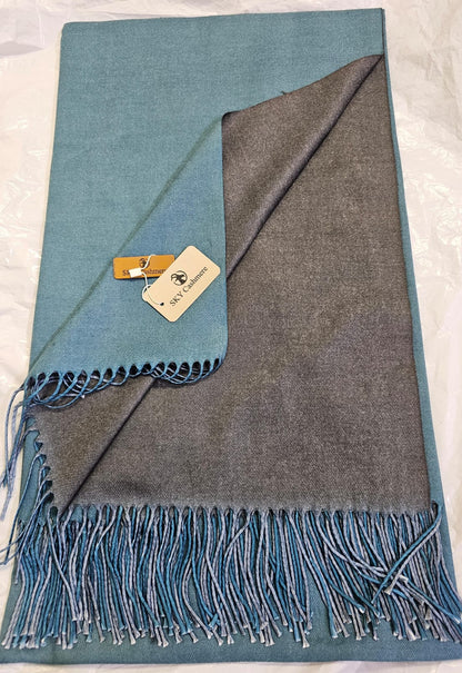 Double Tone Wool Big Shawl