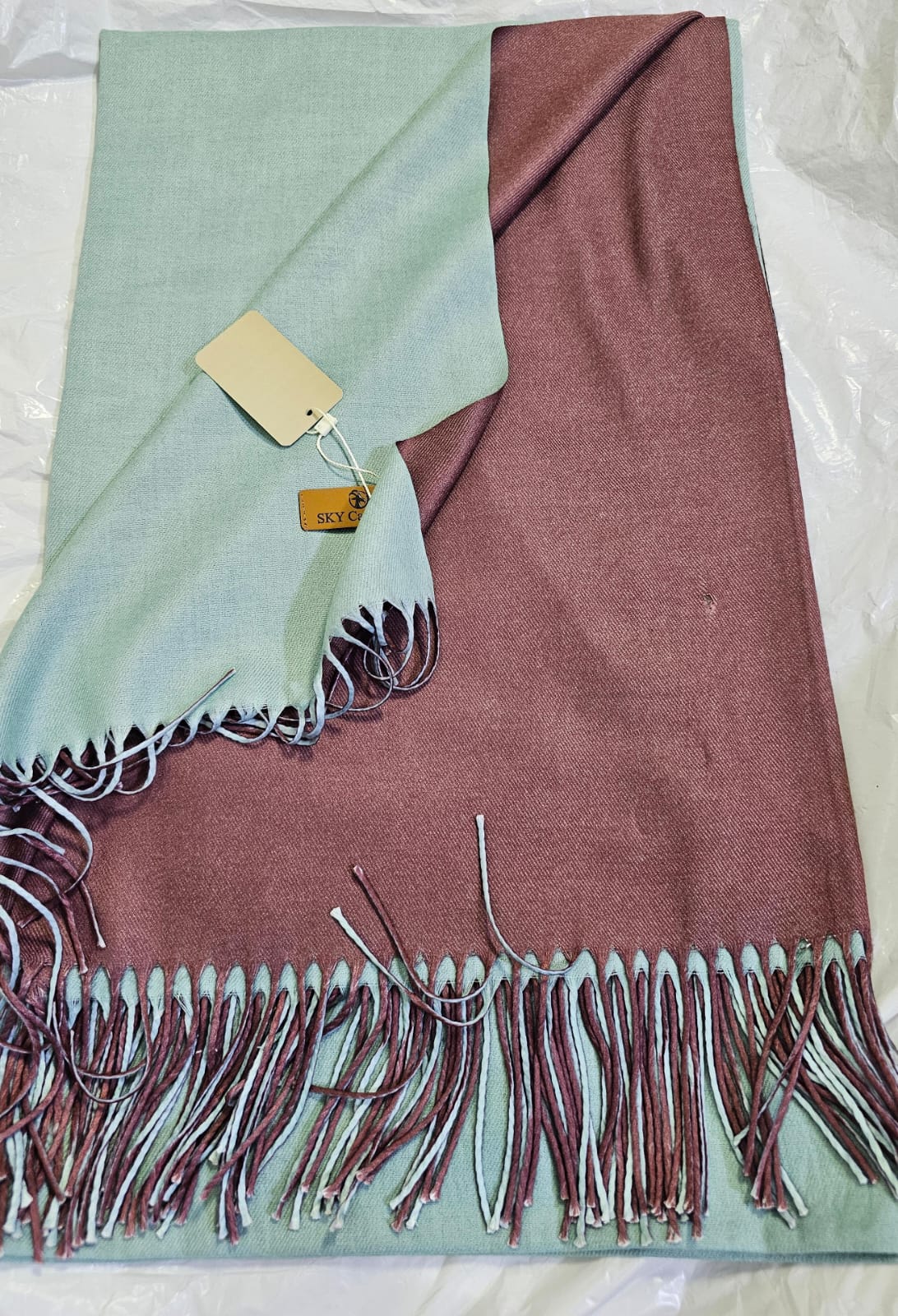 Double Tone Wool Big Shawl
