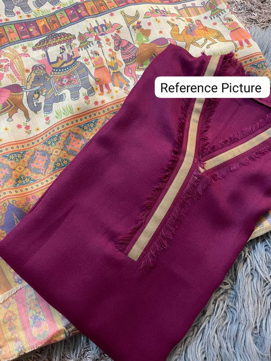 Printed Kalamkar Unstitched 3pc
