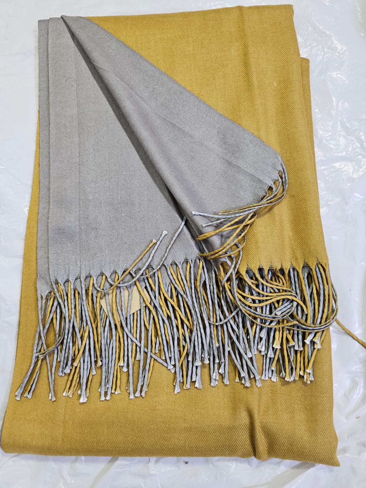 Double Tone Wool Big Shawl