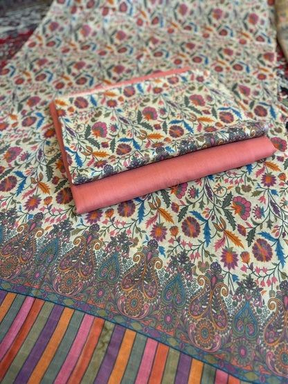 Printed Kalamkar Unstitched 3pc
