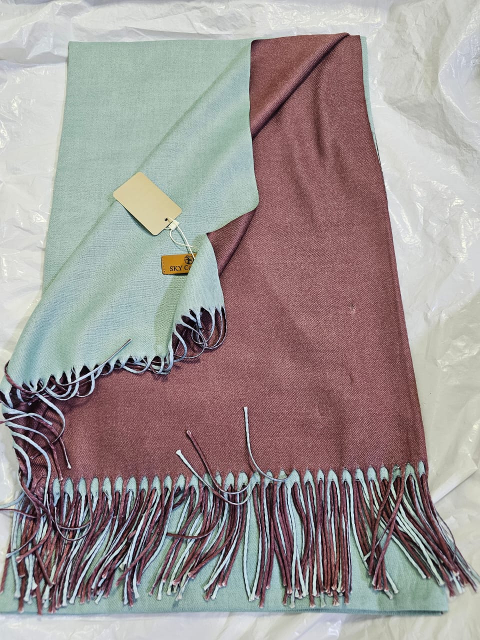 Double Tone Wool Big Shawl