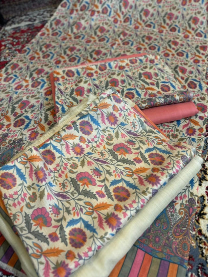 Printed Kalamkar Unstitched 3pc